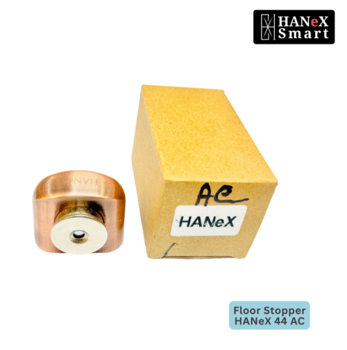 HANeX 44 ANTIQUE Floor Stopper installed on floor protecting wall from door handle impact