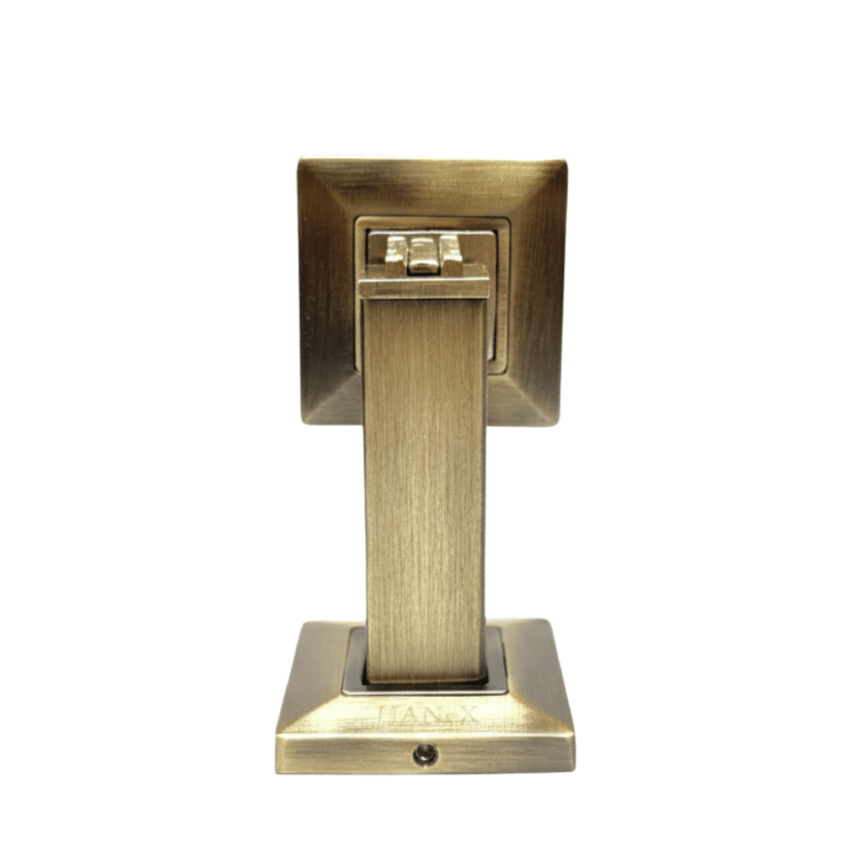 Antique brass metal door stopper Stopper 48 AB with square base design